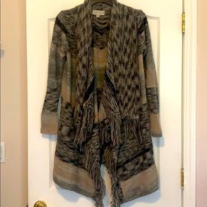 Fringe open front cardigan